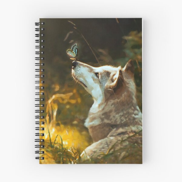 Item preview, Wolf with Butterfly - Portrait designed and sold by Liancary.