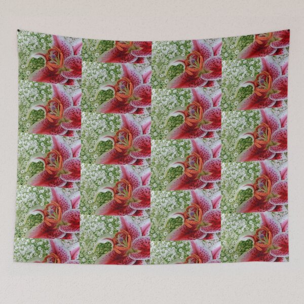 Item preview, PINK LILIES WITH BABY BREATH designed and sold by Elaine Bawden.
