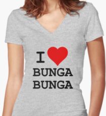 I Love BUNGA BUNGA Women's Fitted V-Neck T-Shirt