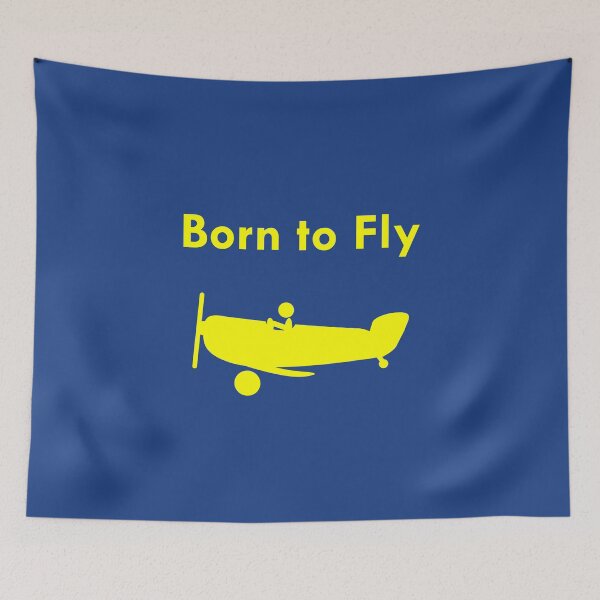 Item preview, Born to Fly Vintage Airplane with Pilot Dark Monotone designed and sold by TinyStarAmerica.