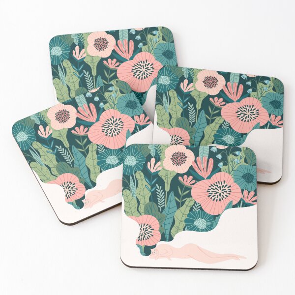 Item preview, Floral Hair Plant Lady Floral Pink Pastel Botanical Love Earth designed and sold by ClassicalHollow.
