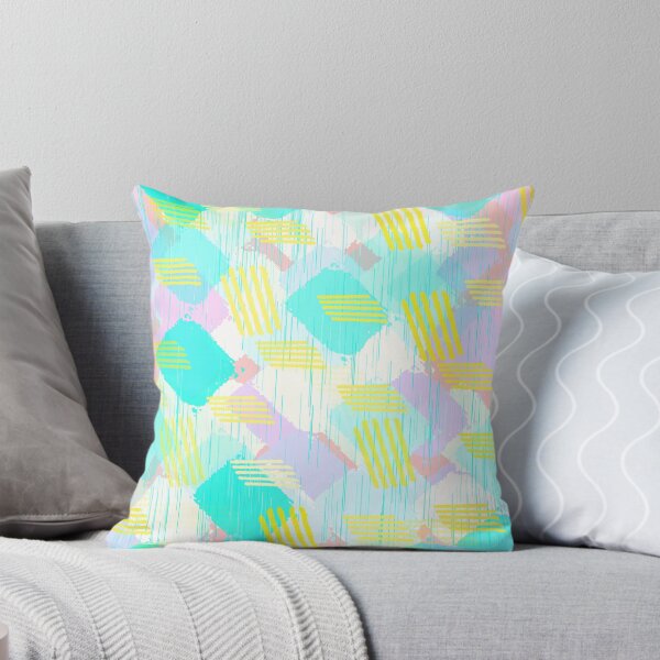 Item preview, 80’s Pop Pastels Geometric Pattern - Dashes and Squares designed and sold by Michelebuttons.