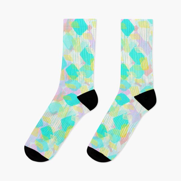 Item preview, 80’s Pop Pastels Geometric Pattern - Dashes and Squares designed and sold by Michelebuttons.