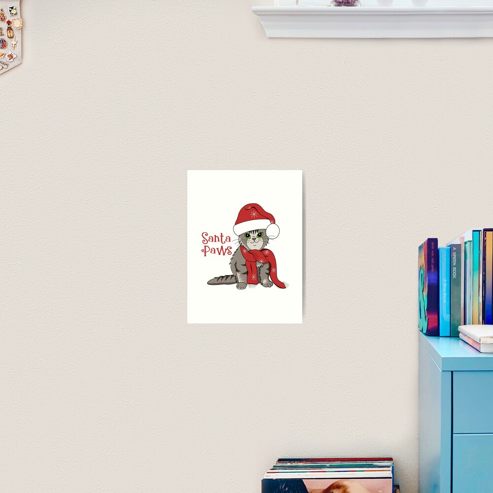 Póster for Sale con la obra «Patas De Santa Gato Navidad Santa 1 Fondo  Claro» de Gsallicat | Redbubble