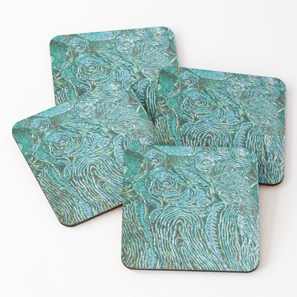 Item preview, Photographic Image of Turquoise Aqua Lace and Golden Threads designed and sold by CrazyCraftLady.