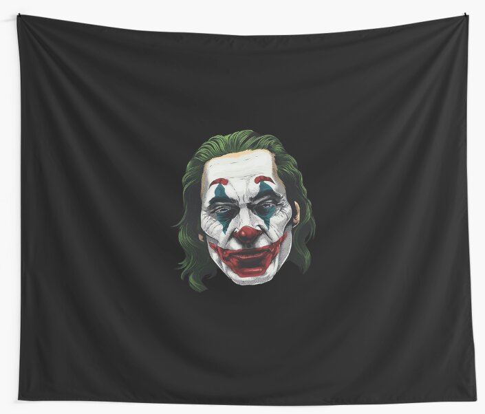 Joaquin Phoenix Face The Joker 2019 Tapestry By Domskalis Redbubble