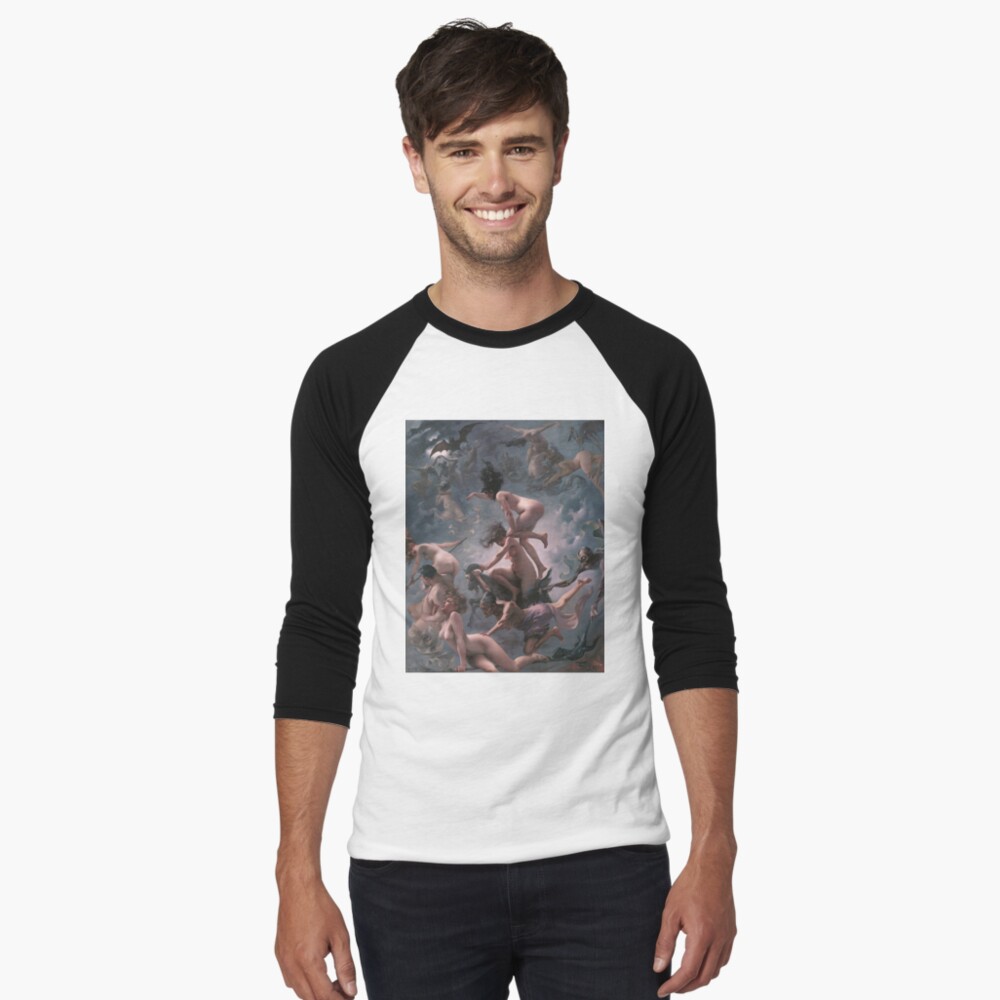 Witches Going To Their Sabbath,  ra,raglan,x1950,white_black,front-c,160,90,1000,1000-bg,f8f8f8