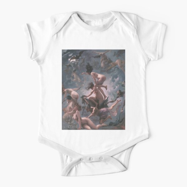 Luis Ricardo Falero - Witches going to their Sabbath (1878) Short Sleeve Baby One-Piece