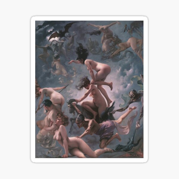 Luis Ricardo Falero - Witches going to their Sabbath (1878) #WitchesgoingtotheirSabbath #Witches #Sabbath #LuisRicardoFalero Sticker