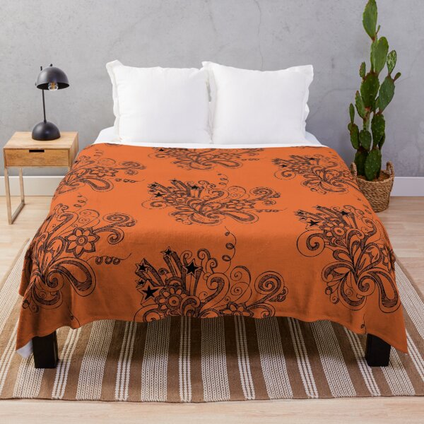 Item preview, FLORAL 4 DARK CARROT ORANGE designed and sold by PetsandBeyond.