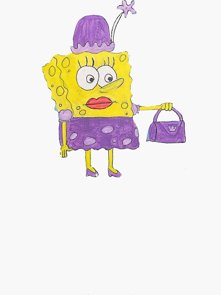 "lady spongebob" Sticker for Sale by daniellekalen Redbubble