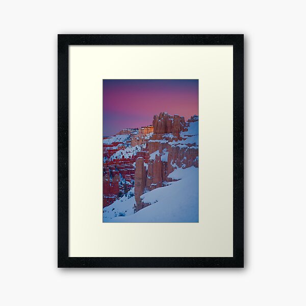 Bryce Sunset in Snow Framed Art Print