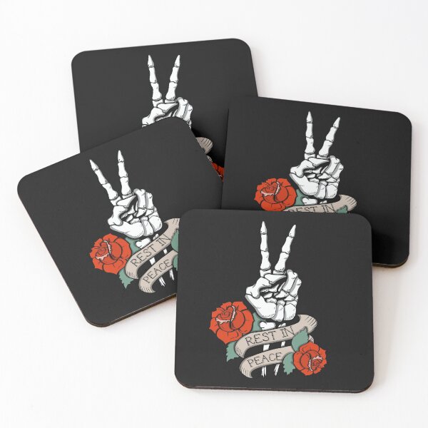 Item preview, Skeleton Peace Sign Rest In Peace Deathling Graphic  designed and sold by JessieJune.
