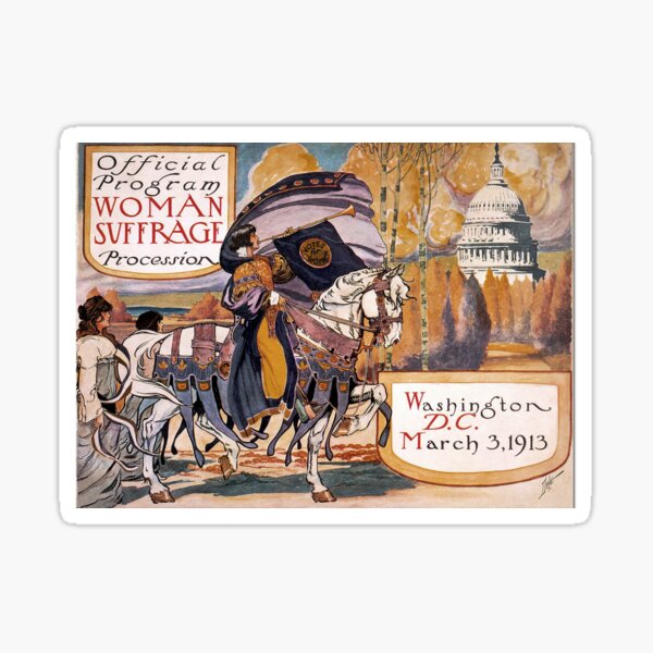 1913 Women's March On Washington 2 Sepia Toned - Votes For Women - Women's Suffrage Sticker