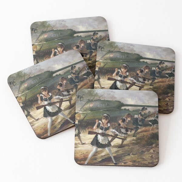 Anime Girls anime Coasters (Set of 4)