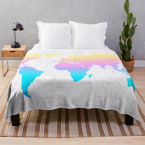 Item preview, Pastel Rainbow World Map on Marble designed and sold by Julie Erin Designs.
