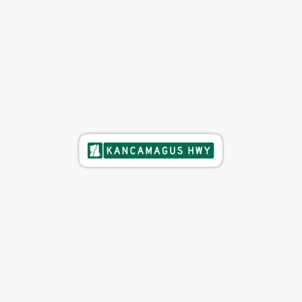 Vista previa del artículo con la obra «Kancamagus Highway, NH Señal de línea horizontal de la ciudad», diseñado y vendido por TownLineSigns.