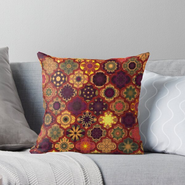 Item preview, Moroccan Tile Pattern, Golden red designed and sold by Red Witch Art.