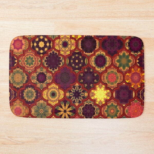 Item preview, Moroccan Tile Pattern, Golden red designed and sold by Red Witch Art.