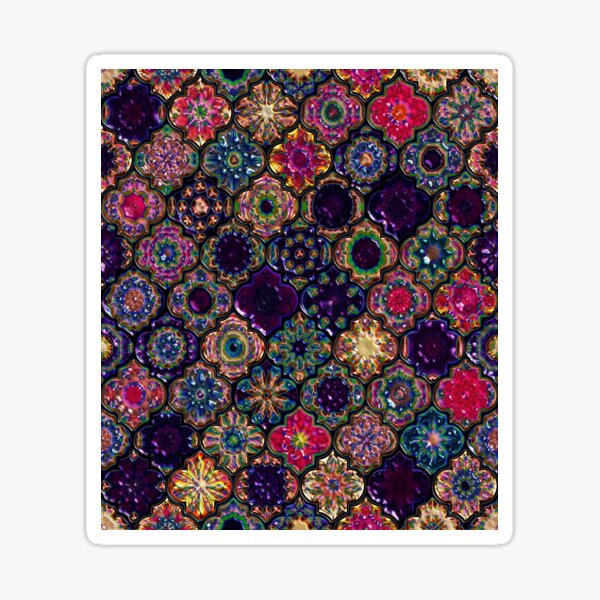 Item preview, Moroccan Tile pattern, metallic designed and sold by Red Witch Art.