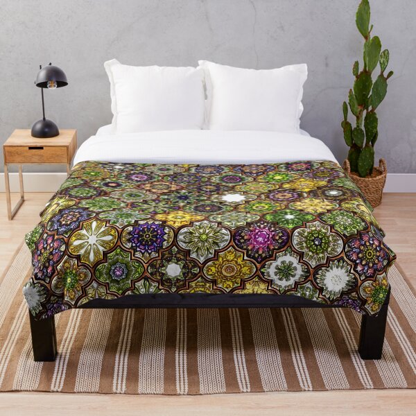 Item preview, Moroccan Tile pattern, metallic green designed and sold by Red Witch Art.