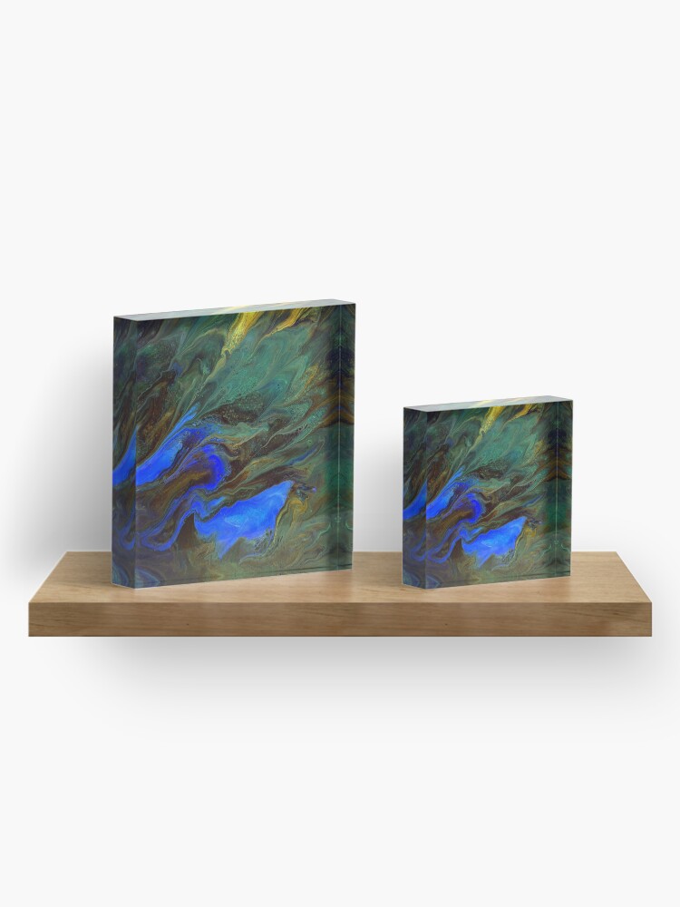 Alternate view of Landshark: fantasy creature painting Acrylic Block