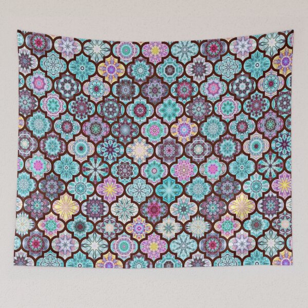 Item preview, Moroccan Tile Pattern Aqua designed and sold by Red Witch Art.