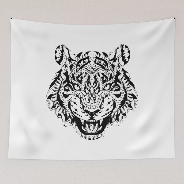 Item preview, Beautiful Abstract Decorative Growling Tiger Design designed and sold by EightWinds.