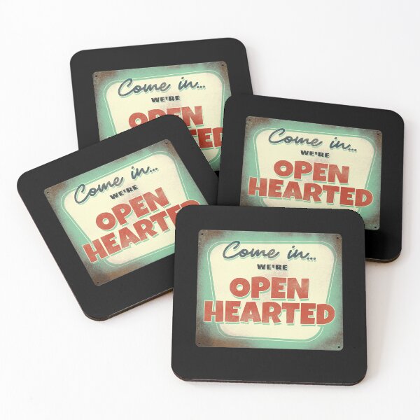 Item preview, Come in... We're Open Hearted Retro Sign Design designed and sold by danielliamgill.