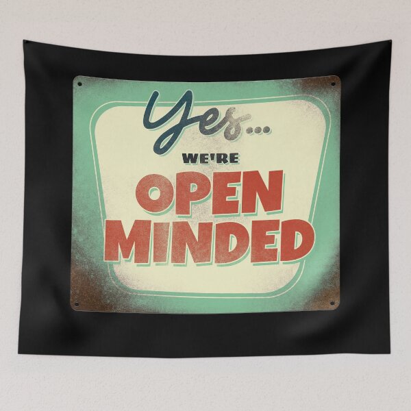 Item preview, Yes... We're Open Hearted Retro Sign Design designed and sold by danielliamgill.