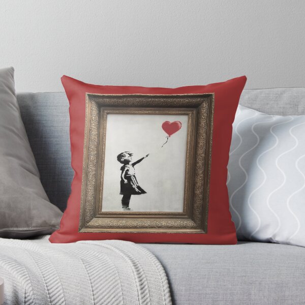 Girl With Balloon, 2006. Throw Pillow