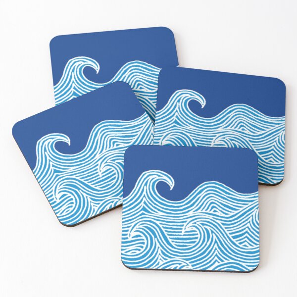 Item preview, BLUE AND WHITE WAVES - LINE DRAWING - OCEAN WAVES - RIVER RAPIDS designed and sold by Susan Prolman.