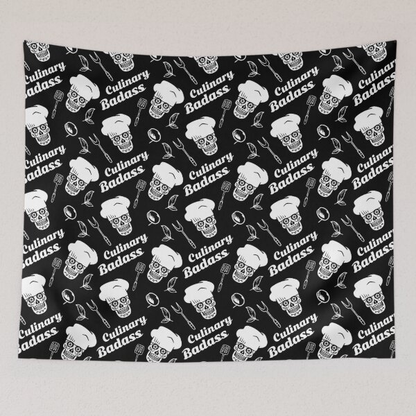 Item preview, Culinary Badass - Funny Sugar Skull and Chefs Hat designed and sold by propellerhead.