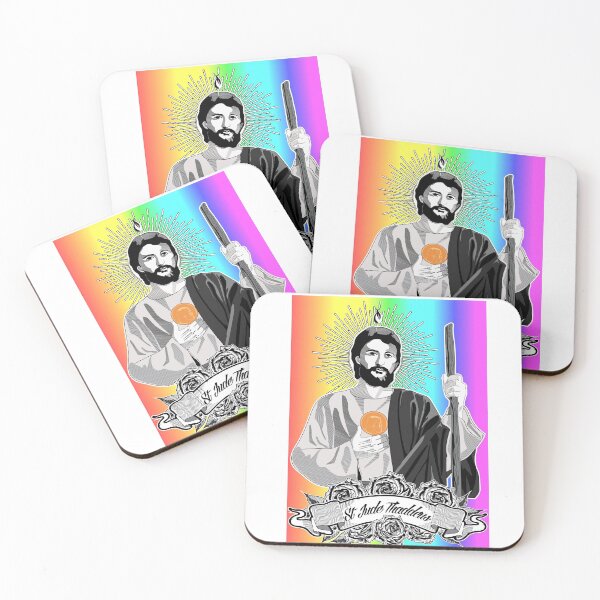 Item preview, St. Jude Thaddeus Image - Rainbow Background designed and sold by Obedience Exalted Merchandize.