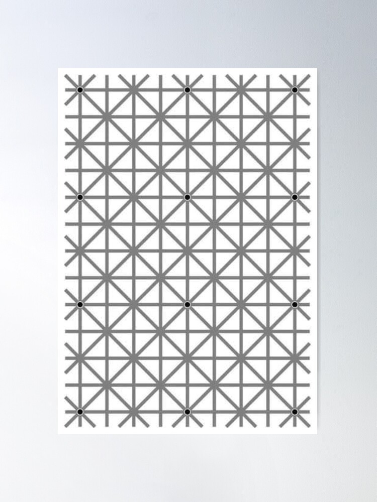 Alternate view of 12 dot optical illusion Poster