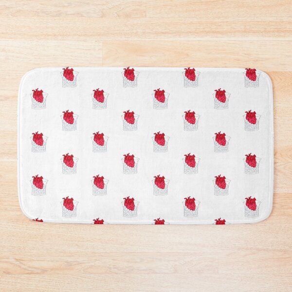 Item preview, Heart on Ice Cubes - simple drawing - pattern - white background designed and sold by Natasha Kolton.