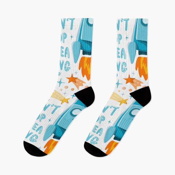 Item preview, Don't stop dreaming. Lettering and cartoon rocket motivational illustration designed and sold by HelgaScand.