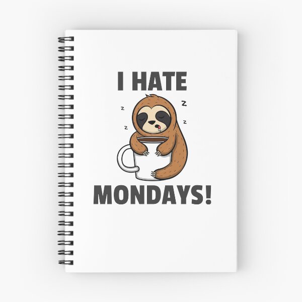 Item preview, I Hate Mondays Cute Tired Sloth Hugs Coffee designed and sold by Team150Designz.