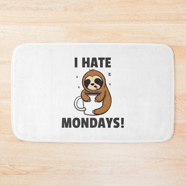 Item preview, I Hate Mondays Cute Tired Sloth Hugs Coffee designed and sold by Team150Designz.
