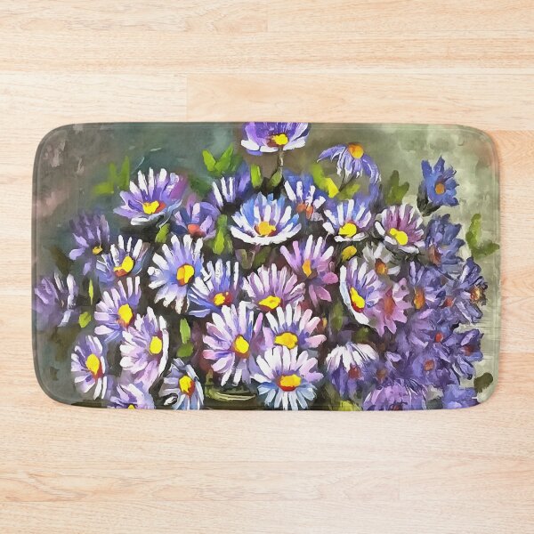 Item preview, King George Asters In A Metallic Vase Floral Art designed and sold by taiche.