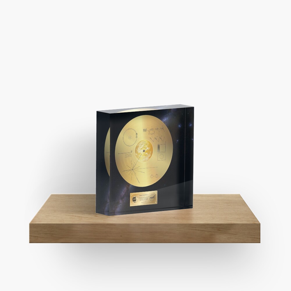 Voyager 1 Golden Record Acrylic Block