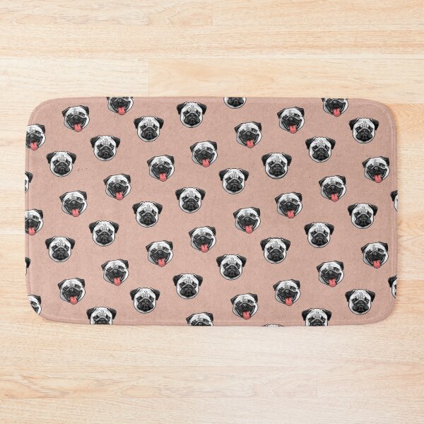 Item preview, Cute Pug tongue hipster pattern pink designed and sold by Toomuchfun.