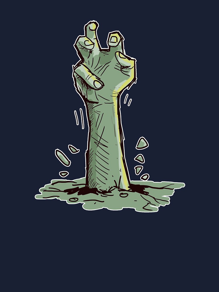 Spooky Halloween Zombie Hand Coming Out Of Grave Gift Idea Kids T