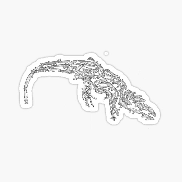 Tetrapodomorpha - Animals - Evolution - Black Sticker