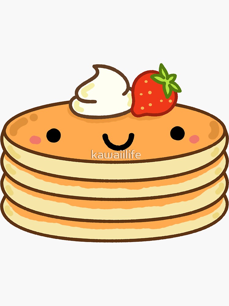 Kawaii Pancake Stack Sticker By Kawaiilife Redbubble