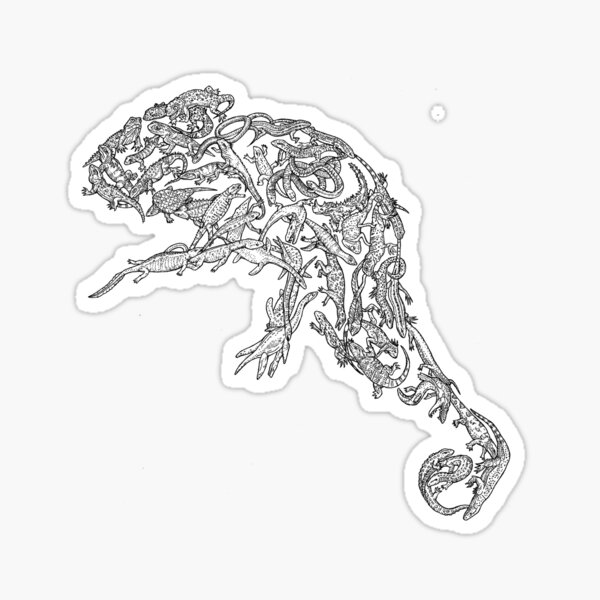 Reptiles - Lepidosauomorpha - Evolution - Animals - Black Sticker