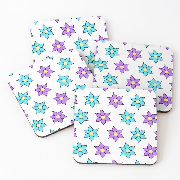 Item preview, Blue and Purple Fluro Flowers designed and sold by passionatelyem.