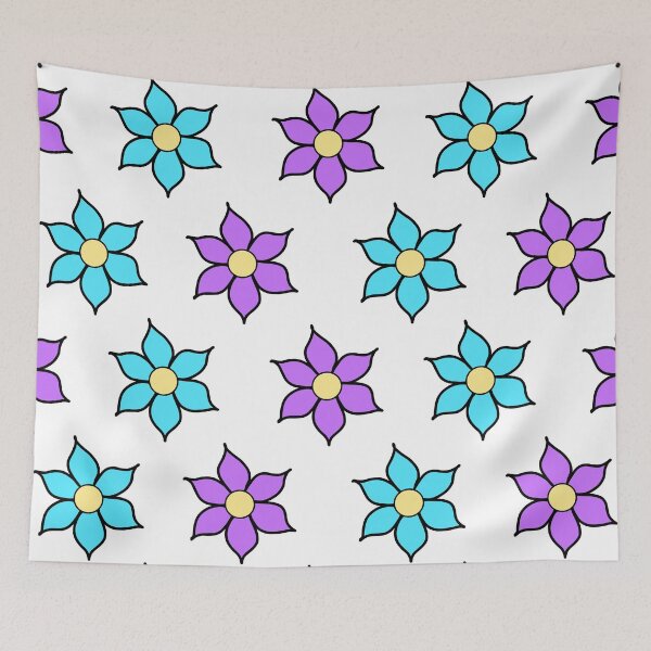 Item preview, Blue and Purple Fluro Flowers designed and sold by passionatelyem.