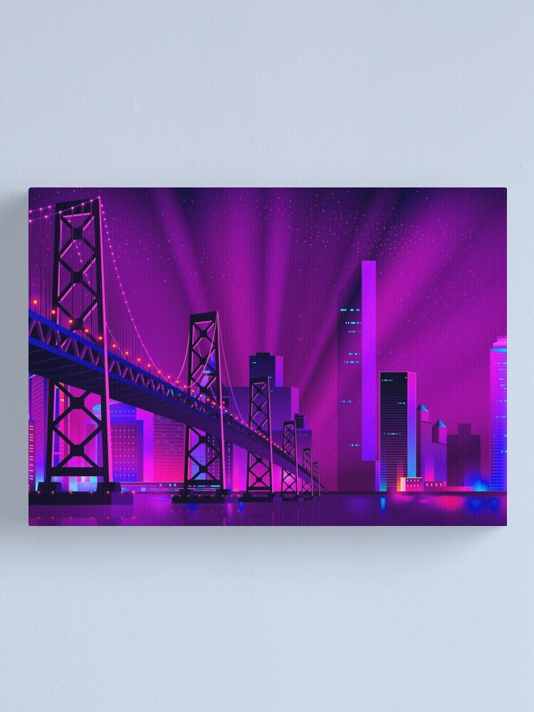 Alternate view of Synthwave Neon City: San Francisco Canvas Print