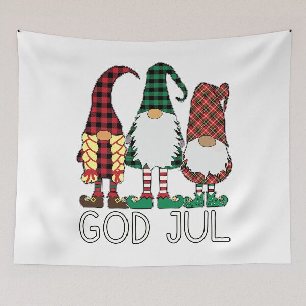 Item preview, 3 Nordic Gnomes God Jul Winter Christmas Swedish Tomte Cute Elves designed and sold by funnytshirtemp.